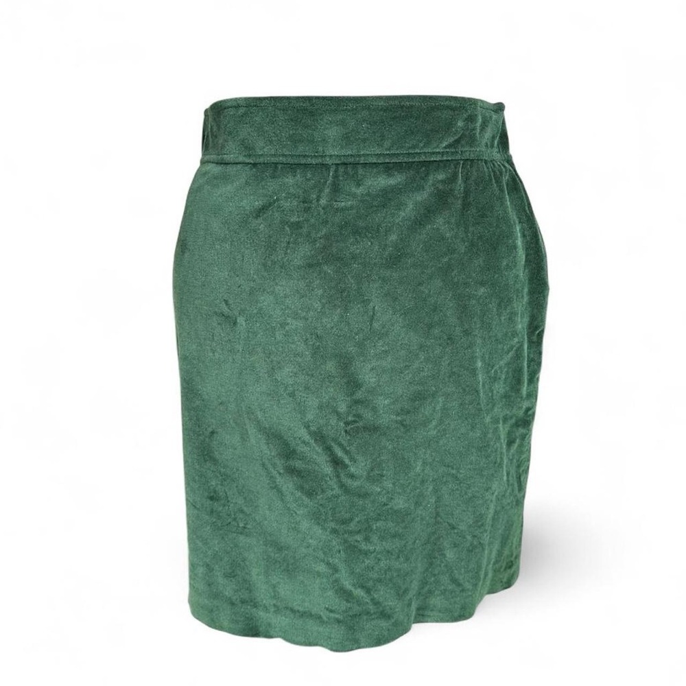 Vintage 90s Talbots green velvet cotton blend skirt size 10 holiday party
